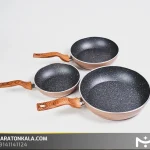 سرویس تابه 3 پارچه چدن مدل فورج رنگ شکلاتی ماراتن