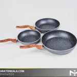 سرویس تابه 3 پارچه چدن مدل فورج رنگ طوسی ماراتن