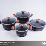 سرویس قابلمه 8 پارچه مدل فورج رنگ مشکی ماراتن