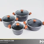 سرویس قابلمه 8 پارچه مدل فورج رنگ طوسی ماراتن