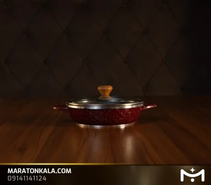 تابه 32 دربدار طرح الماس رنگ زرشکی ماراتن